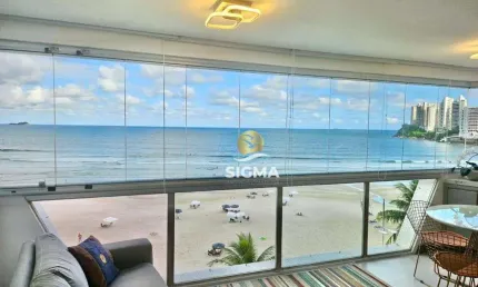 Frente mar - apartamento com 3 suítes à venda, 156 m² por r$ 1.910.000 - jardim astúrias - guarujá/sp.