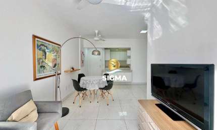 Apartamento com 3 dormitórios sendo 1 suíte à venda, 90 m² por R$ 630.000 - Pitangueiras - Guarujá/SP.