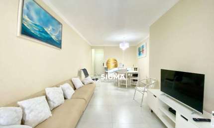Apartamento com 3 dormitórios sendo 1 suíte à venda, 100 m² por R$ 775.000 - Pitangueiras - Guarujá/SP.