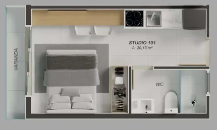 Apartamento à venda na rua rosa de lourdes guimarães, aeroclube, joão pessoa, 18 m2 por r$ 246.100