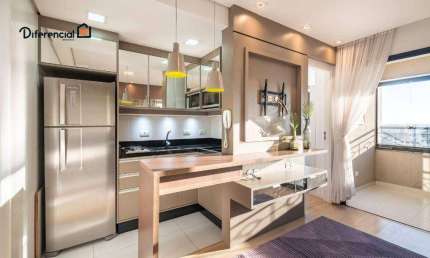 Apartamento com 1 dormitório para alugar, 37 m² por R$ 3.383,24/mês - Centro - Curitiba/PR