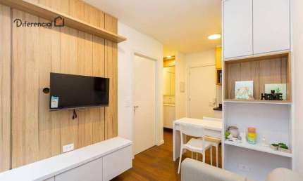 Apartamento com 1 dormitório para alugar, 25 m² por R$ 2.366,83/mês - Mercês - Curitiba/PR