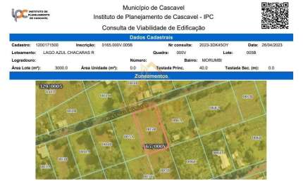 Chácara, Lago Azul, Cascavel - R$ 950 mil, Cod: 202