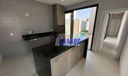 Vende-se Linda casa térrea com um Projeto Arquitetônico inteligente e interativo no Condomínio Primor das Torres, com 03 suítes, piscina com cascata.