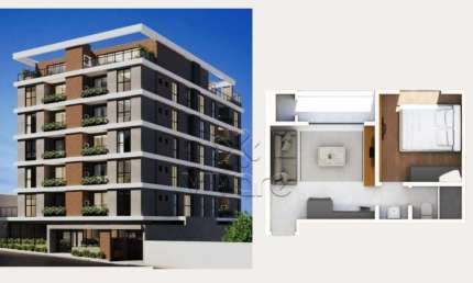 Apartamento com 1 quarto à venda na Rua Brigadeiro Franco, 3003, Água Verde, Curitiba, 36 m2 por R$ 432.892