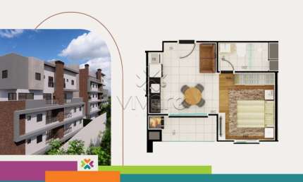 Apartamento com 1 quarto à venda na Rua Bernardo Sobieck, 481, Campo Comprido, Curitiba por R$ 299.269