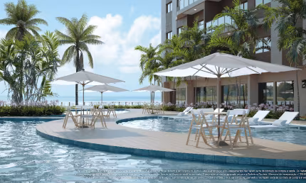 Flats com 2 e 3 quartos à beira-mar em Maria Farinha.