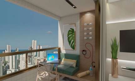 Apartamento com 3 Quartos (1 Suíte e 2 Demi-Suítes) em Boa Viagem, Recife, com Vista para o Mar e Parque dos Manguezais.