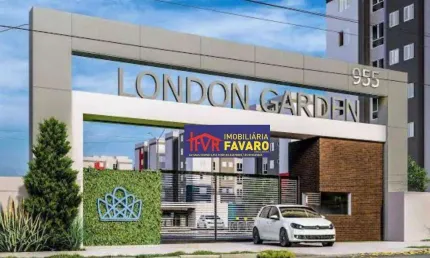 London Garden, apartamento terreo: Dois quartos, sala, cozinha, área de serviço, wc social com box blindex e uma vaga de garagem. R$ 180mil.