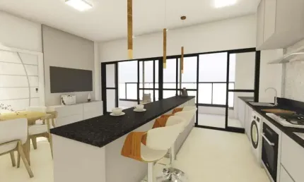 Apartamento para venda em santos, josé menino, 2 dormitórios, 1 suíte, 2 banheiros, 2 vagas