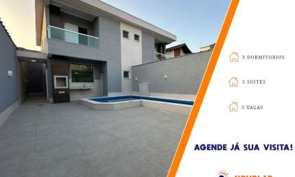 Excelente Oportunidade: Sobrado Novo com 3 Suítes e Piscina - Lado Praia na Vila Tupi, Praia Grande!