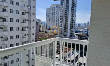 Apartamento com 1 dormitório à venda, 54 m² por r$ 636.000,00  boqueirão santos/sp