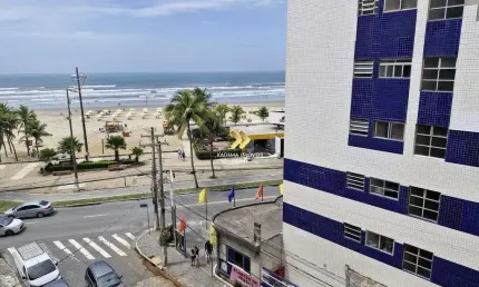 Apartamento 02 dormitórios cidade ocian vista lateral mar praia grande sp