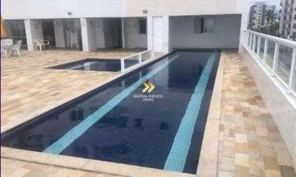 Apartamento mobiliado à venda no Caiçara/PG, prédio frente mar e lazer completo