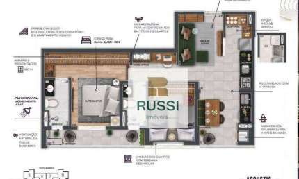 Apartamento com 2 dormitórios, 68 m² - venda por R$ 790.000,00 ou aluguel por R$ 4.509,00/mês - Jardim Satélite - São José dos Campos/SP