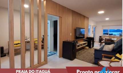 Linda cobertura com vista permanente para o mar no bairro Itaguá Ubatuba SP