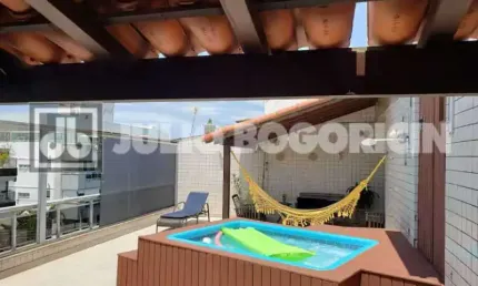 Cobertura com 3 quartos à venda na rua henrique stamile coutinho, recreio dos bandeirantes, rio de janeiro, 205 m2 por r$ 880.000
