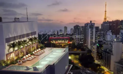 Mitre Haus Jardins Rua Itapeva, 342. Apartamento de Luxo à Venda no Haus Mitre Jardins, 132m², 3 suítes, 2 vagas e lazer no rooftoop. Entrega nov/24