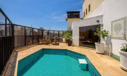 Edificio Sao Joao Del Rey Jardim América Alameda Itu, 547. Cobertura à venda Jardim América, 455 m², 4 suítes, piscina, área gourmet, 4 vagas e vista 360º para o Jardins no Condomínio São João Del Rey