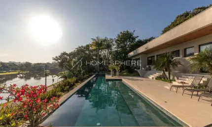 Itu Terras de São José I Casa à venda em Condomínio Terras de São José, 900m², Projeto Pablo Lanza, 5 quartos, sendo 5 suítes, casa térrea, lazer e vista para o lago