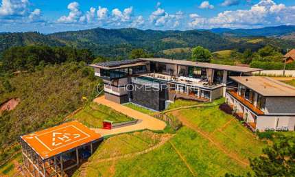 Residencial Gran Ville, Campos do Jordão - SP. Mansão à venda recém construída,2455 m², 11 suítes, heliponto, Spa, piscina, área gourmet, boliche, academia, adega e vista deslubrante
