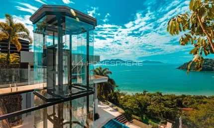 Imóveis à venda em Praia Vermelha do Sul, Ubatuba - SP. Casa de Condomínio à venda em Praia Vermelha do Sul, vista para o mar, 4 suítes, 1200 m², elevador, piscina, área gourmet e 12 vagas