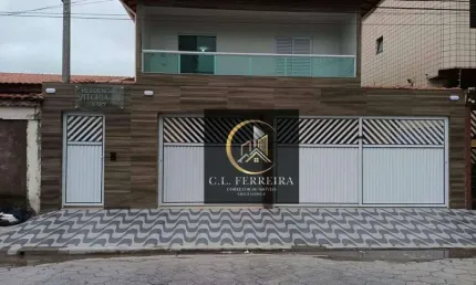 Sobrado novo em condomínio com 2 dormitórios à venda, 54 m² por R$ 350.000 - Vila Guilhermina - Praia Grande/SP