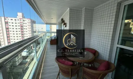 Apartamento mobiliado com 3 dormitórios à venda, 129 m² por R$ 910.000 - Ocian - Praia Grande/SP
