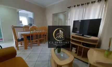 Apartamento mobiliado com 2 dormitórios à venda, 65 m² por r$ 360.000 - vila tupi - praia grande/sp