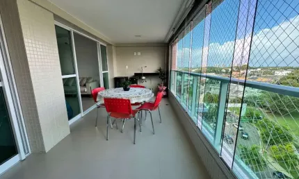Apartamento à venda com 142m², andar alto, posição sul, arejado, três suítes, três vagas de garagem com 01 depósito, Alphaville I, Paralela, Salvador-