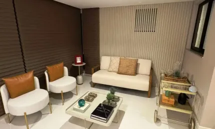 Apartamento mobiliado de alto padrão para alugar na pituba com infra duas suítes e 3 vagas 