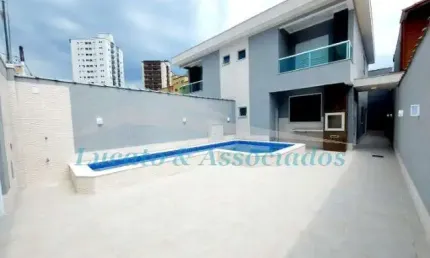 Sobrado residencial para venda tupi, praia grande sp 3 dormitórios sendo 3 suítes, sala 2 ambientes, cozinha, banheiro social, 3 vagas de garagem 135,