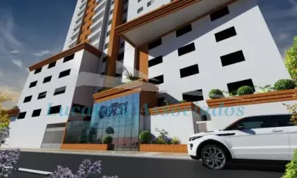 Apartamento no centro de São Vicente SP de 02 dormitorios, 01 suite, sala com sacada, cozinha integrada a area de serviço, 01 banheiro e 01 vaga de ga