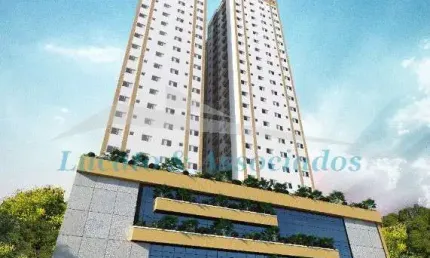 Apartamento Novo para venda em São Vicente SP, 02 dormitórios, sala com sacada, cozinha integrada a área de serviço, 01 banheiro e 01 vaga de garagem.