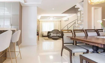 Sobrado Triplex à venda, seminovo e semimobiliado, 235m², ático, churrasqueira gourmet, perto Carrefour, Portão, Curitiba/PR