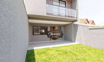 Sobrado com 3 dormitórios à venda, suíte com espaço para closet, sacada, ótimo quintal frontal,  por R$ 685.000 - Boa Vista - Curitiba/PR