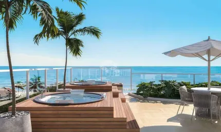Apartamento com vista mar, a apenas 80 metros da praia, com 3 quartos em Barra Velha.
