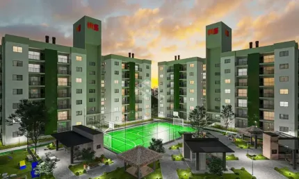 Apartamento na planta  com dois quartos sendo uma suite em Penha-SC
