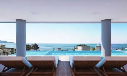 Apartamento com duas suites e vista mar em bombas sc