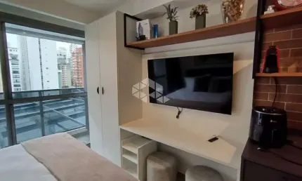 Studio novo, mobiliado, 1 quarto, 1 vaga, jd. paulista