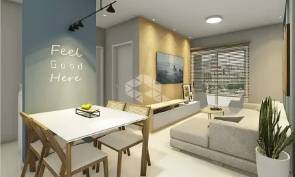 Apartamento de 01 dormitório com sacada e churrasqueira na planta  à venda em Camobi Santa Maria
