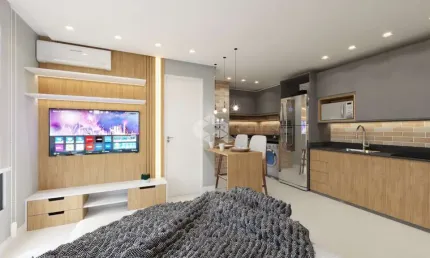 Apartamento à venda com 01 dormitório , e churrasqueira na planta no bairro camobi em santa maria.