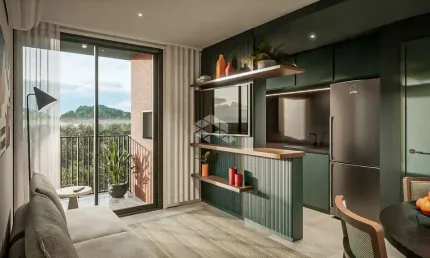 Apartamento 01 dormitório com sacada  à venda na planta no bairro camonbi em santa maria