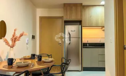 Apartamento à venda no centro santa maria rs novo, mobiliado,  1 quarto com churrasqueira