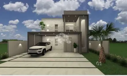 Casa alto padrão em construção à venda em condomínio fechado no Bairro Camobi