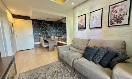 Apartamento térreo com 65m² privativos à venda no bairro São José em Canoas RS - 2 dormitórios, mobiliado, com vaga - Aceita financiamento e FGTS