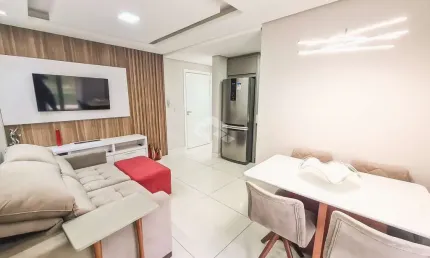 Apartamento 2 dormitórios,mobiliado, scada, churrasqueria, vaga coberta, elevador, playground no bairro Operário, NH. Aceita financiamento, FGTS