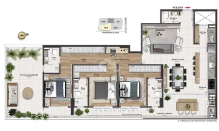 Apartamento com 3 quartos à venda na Rua Adhemar da Silva, 1, Kobrasol, São José