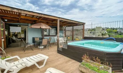 Cobertura 3 dormitórios, 1 suíte,  terraço com vista e piscina , 2 vagas individuais.