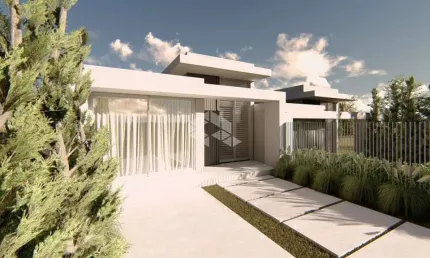 Sobrado em alvenaria com telhado em platibanda, com área construída de 77,94m²
